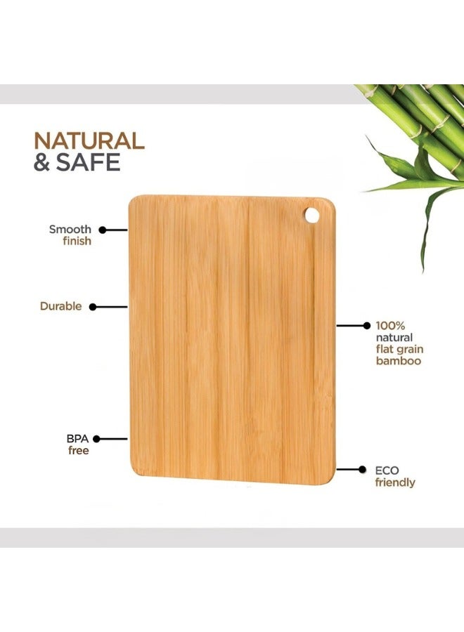 Zimtal Bamboo Wooden Chopping Board by Cutting Board with Juice Groove for Kitchen, Meat,Vegetables (Small) - Image 3