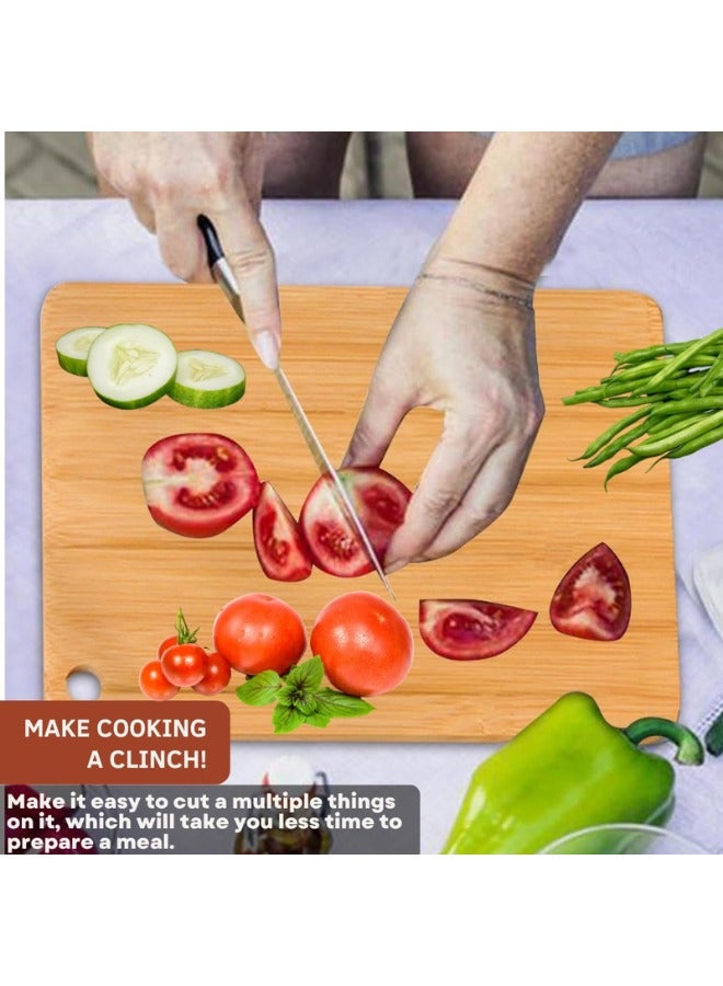 Zimtal Bamboo Wooden Chopping Board by Cutting Board with Juice Groove for Kitchen, Meat,Vegetables (Small) - Image 4