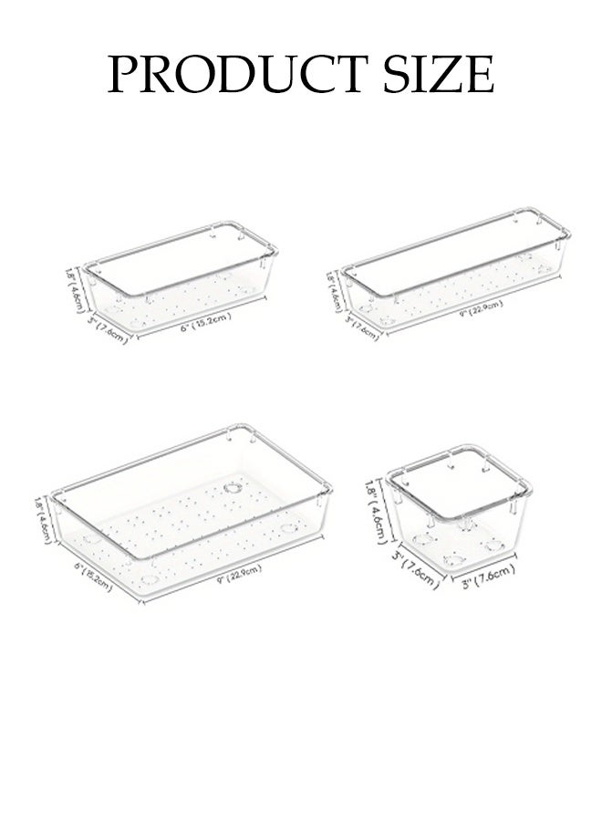 DUNISO 25 PCS Drawer Organiser Set,Drawer Organizer Tray,Stackable Storage Bins,Durable and Sturdy, Saving Space,for Bathroom, Kitchen, Makeup, Office & Desk,4 Size - Image 2