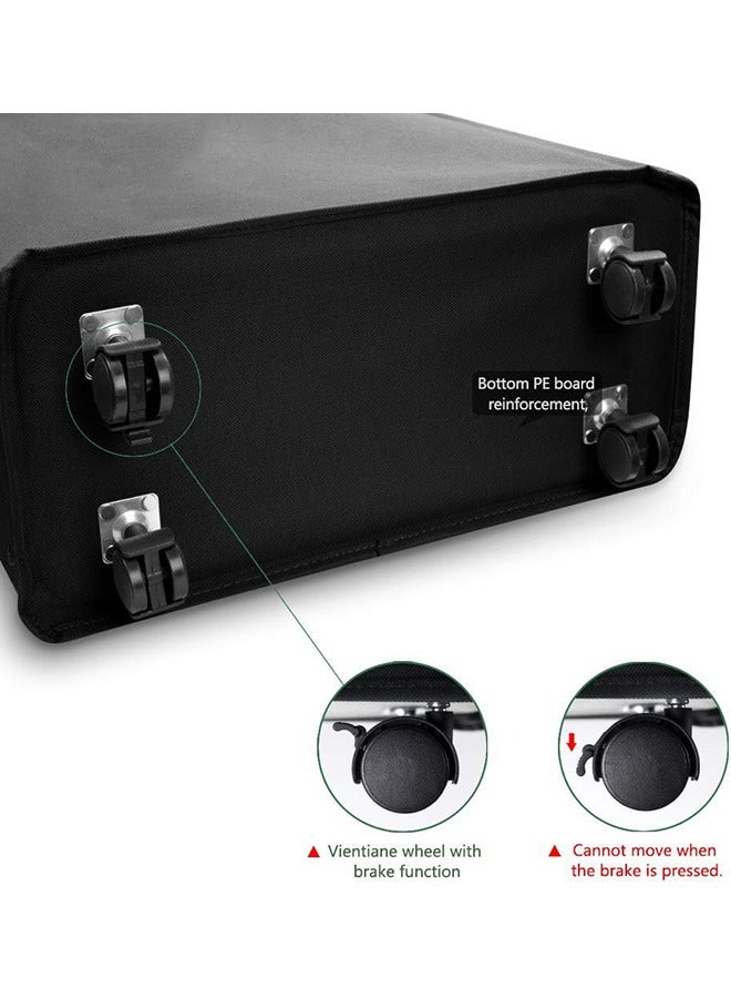 Laundry Basket on Wheels, Waterproof Slim Laundry Storage Hamper Corner Storage Bag Collapsible Tall Dirty Laundry Hamper Flexible Handle Laundry Box for Bedroom, Hotel, 40l (Black) - Image 3