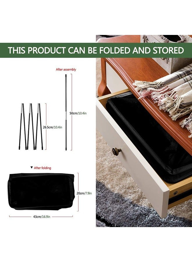 Laundry Basket on Wheels, Waterproof Slim Laundry Storage Hamper Corner Storage Bag Collapsible Tall Dirty Laundry Hamper Flexible Handle Laundry Box for Bedroom, Hotel, 40l (Black) - Image 4