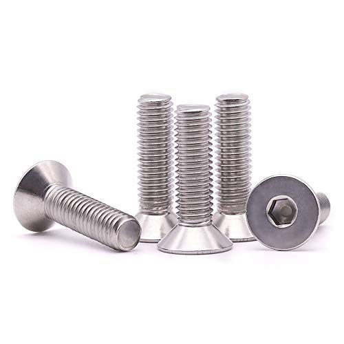 RoyceMart #10-24 x 3/4 inch Flat Head Socket Cap Screws 50 PCS, Countersunk Head, Allen Hex Drive, 304 Stainless Steel 18-8, Full Machine Thread, Bright Finish - Image 3