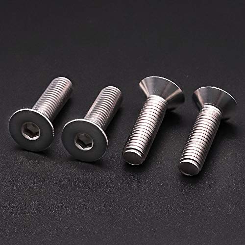 RoyceMart #10-24 x 3/4 inch Flat Head Socket Cap Screws 50 PCS, Countersunk Head, Allen Hex Drive, 304 Stainless Steel 18-8, Full Machine Thread, Bright Finish - Image 2