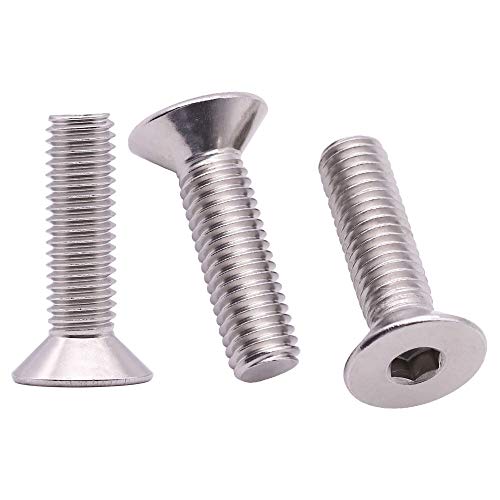 RoyceMart #10-24 x 3/4 inch Flat Head Socket Cap Screws 50 PCS, Countersunk Head, Allen Hex Drive, 304 Stainless Steel 18-8, Full Machine Thread, Bright Finish - Image 5
