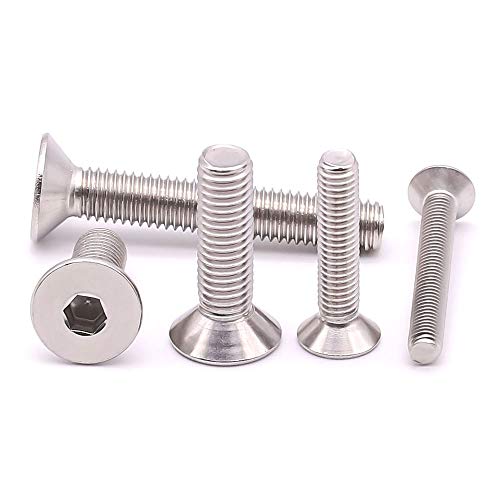 RoyceMart #10-24 x 3/4 inch Flat Head Socket Cap Screws 50 PCS, Countersunk Head, Allen Hex Drive, 304 Stainless Steel 18-8, Full Machine Thread, Bright Finish - Image 4
