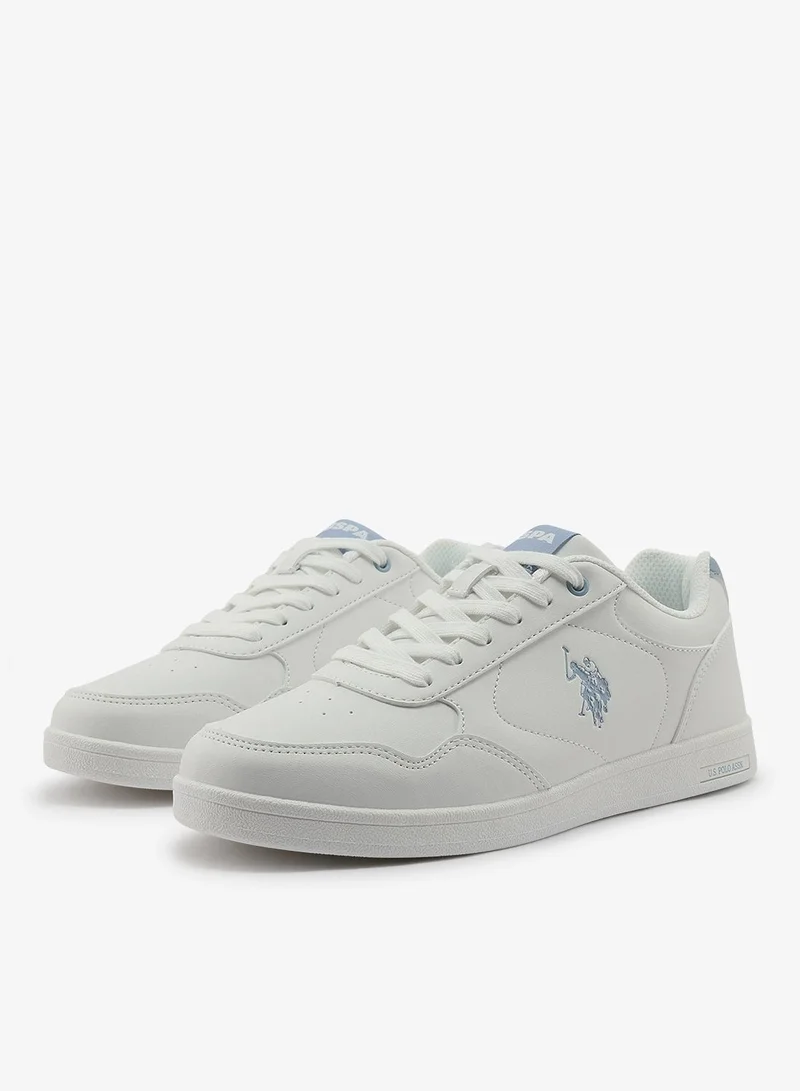 U.S. Polo Assn. white Women's All-White Low-Top Sneakers - Classic Minimalist Design, Comfortable Everyday Casual Shoes for Women | Best Price UAE
