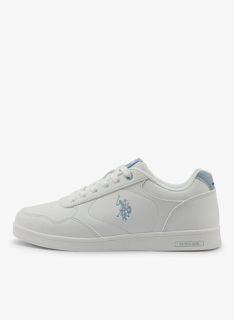 U.S. Polo Assn. white Women's All-White Low-Top Sneakers - Classic Minimalist Design, Comfortable Everyday Casual Shoes for Women | Best Price UAE
