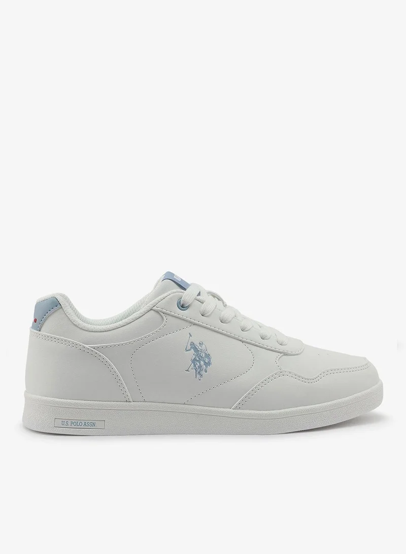 U.S. Polo Assn. white Women's All-White Low-Top Sneakers - Classic Minimalist Design, Comfortable Everyday Casual Shoes for Women | Best Price UAE