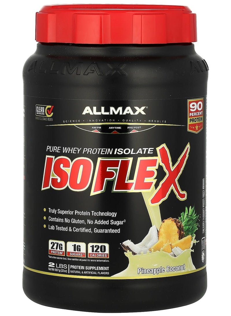 Allmax Isoflex، بروتين مصل اللبن النقي المعزول، الأناناس وجوز الهند، 2 رطل (907 جم) 