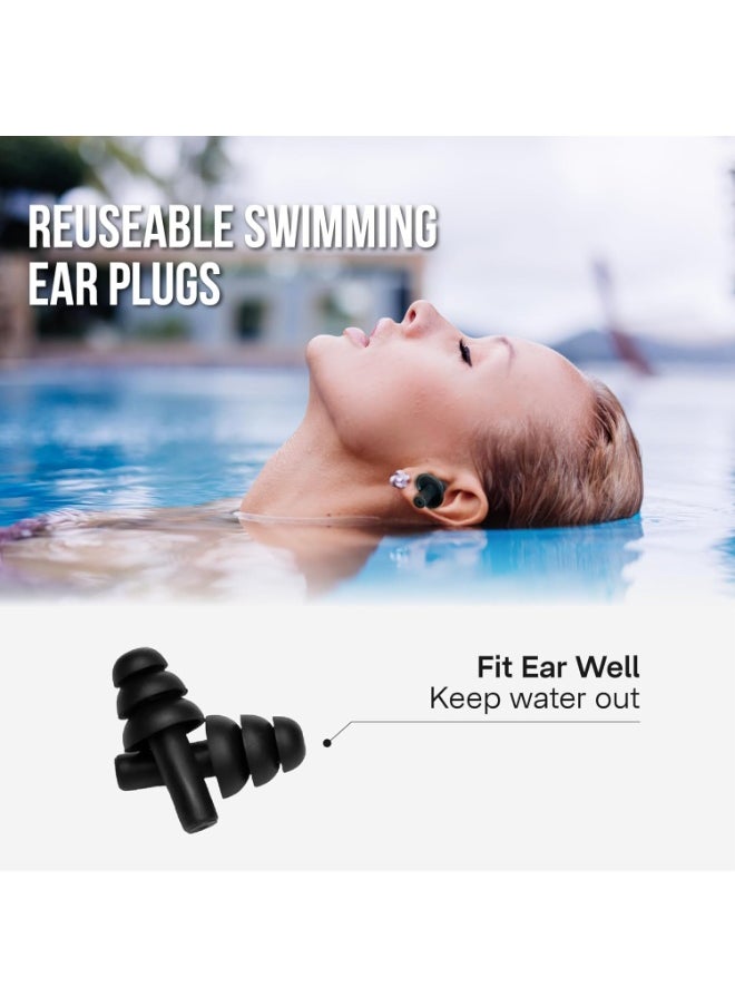 QSHOP ® Ear Plugs Nose Clip Set Ergonomic Design Comfortable Swim Guard for Swimming Training  - Image 2