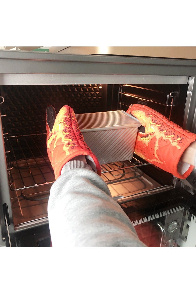 general Crab claw gloves, 1 pair of gloves, 100% cotton oven gloves, microwave-safe heat-resistant baking gloves, kitchen high-temperature protective thickened anti-slip gloves - Image 4