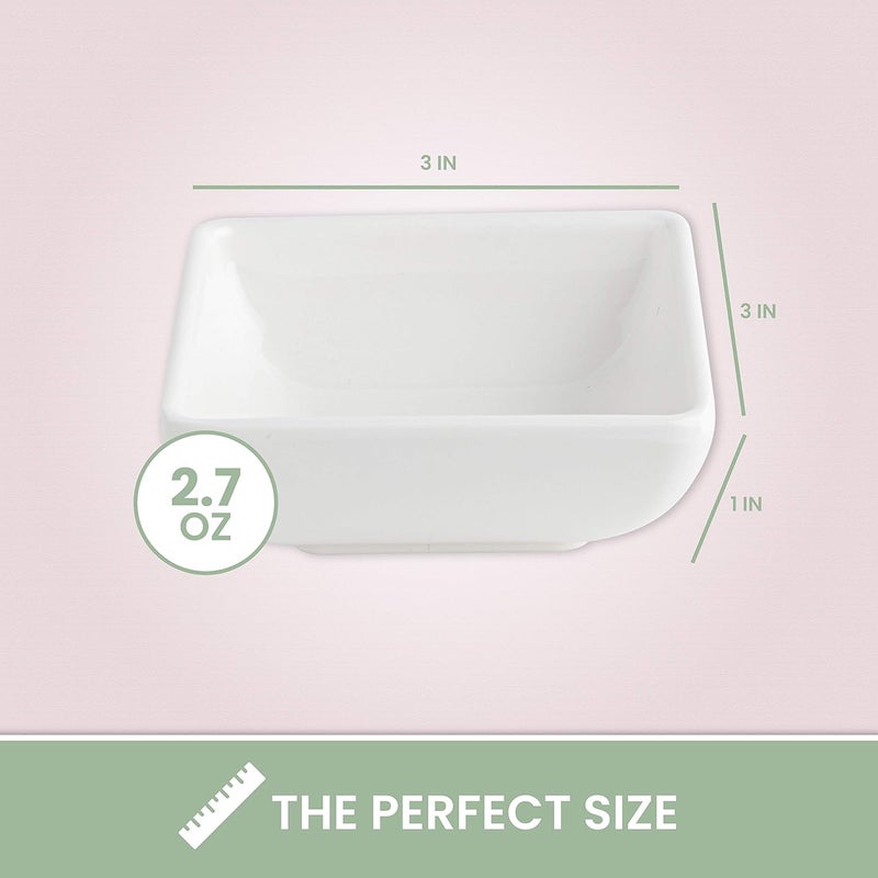 CHEFQ 12 Pack Mini Sauce Dish 27 Super White Elegant Dinnerware 100 Melamine Non Breakable Durable - Image 4