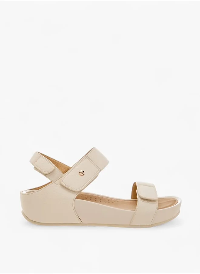 فلورا بيلا من شو إكسبرس Women Textured Strap Sandals with Hook and Loop Closure
