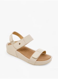 Flora Bella By Shoexpress Women Textured Strap Sandals with Hook and Loop Closure  - Image 2