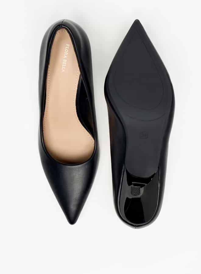 Flora Bella By Shoexpress Women Solid Slip-On Pointed Toe Pumps with Stiletto Heels