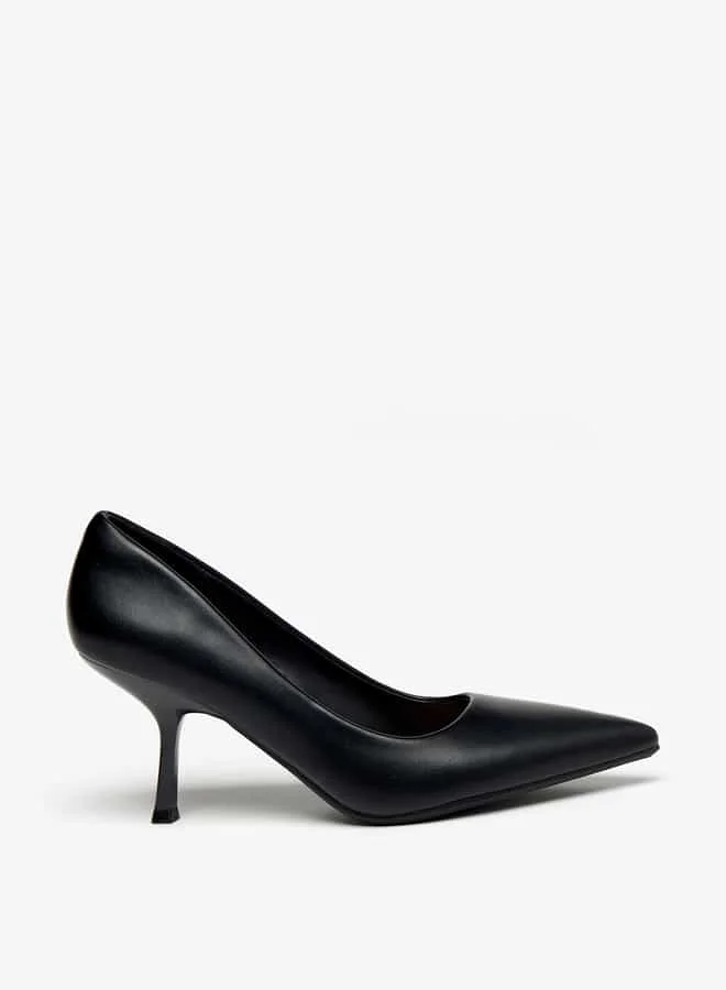 Flora Bella By Shoexpress Women Solid Slip-On Pointed Toe Pumps with Stiletto Heels