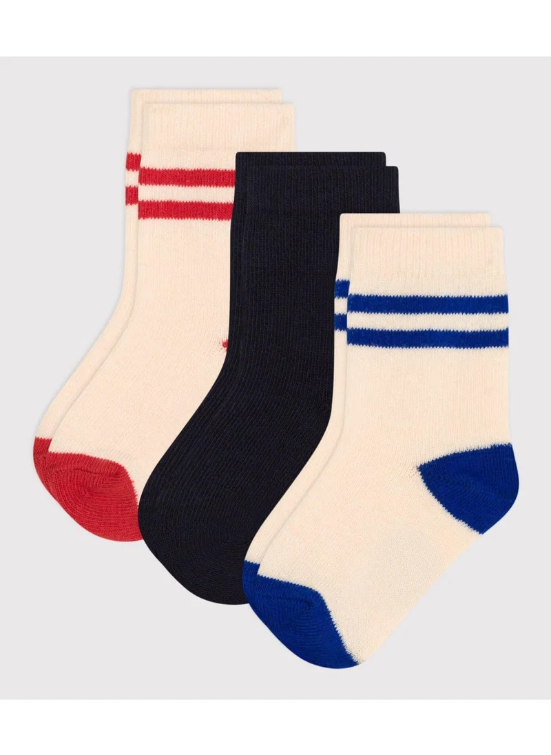 Petit Bateau Babies' Stripy Cotton Socks - 3-Pack