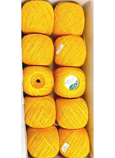 Anchor Anchor Mercerised Knitting Cotton Fast Colour-Yellow 50gx10 