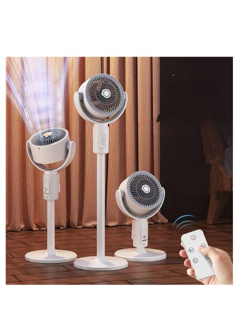 8" Oscillating Fan for Bedroom, Standing Floor Fan with Remote, 90 ° Oscillating, 180 ° Up & Down Adjustable, Height Adjustable, 8 Hour Timing Set, 5 Speeds, for Bedroom Study Room（F1）