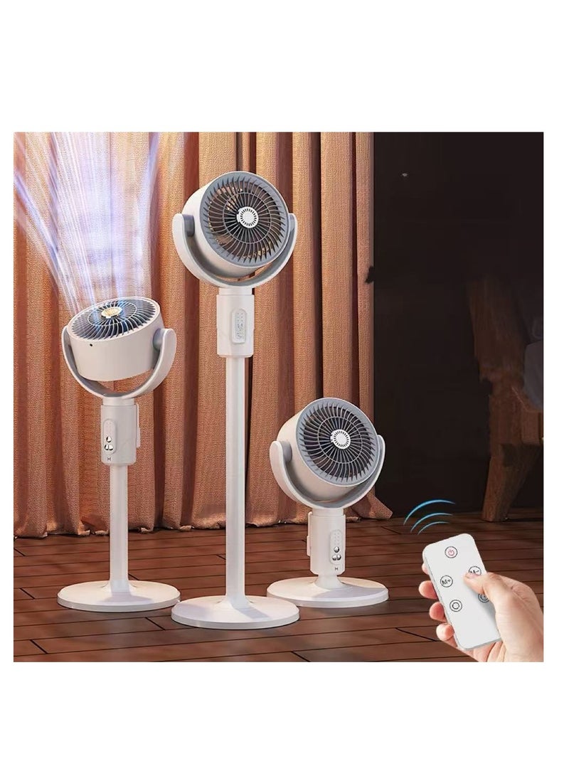 8" Oscillating Fan for Bedroom, Standing Floor Fan with Remote, 90 ° Oscillating, 180 ° Up & Down Adjustable, Height Adjustable, 8 Hour Timing Set, 5 Speeds, for Bedroom Study Room（F1）