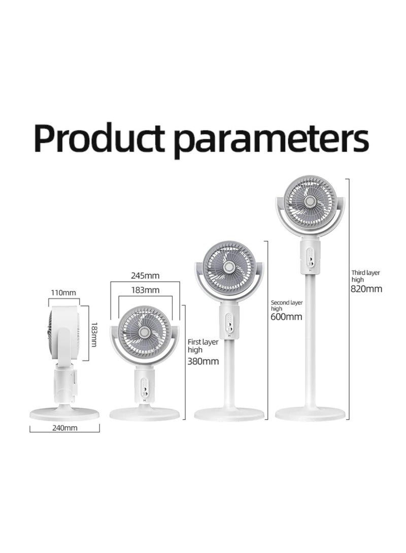 8" Oscillating Fan for Bedroom, Standing Floor Fan with Remote, 90 ° Oscillating, 180 ° Up & Down Adjustable, Height Adjustable, 8 Hour Timing Set, 5 Speeds, for Bedroom Study Room（F1）
