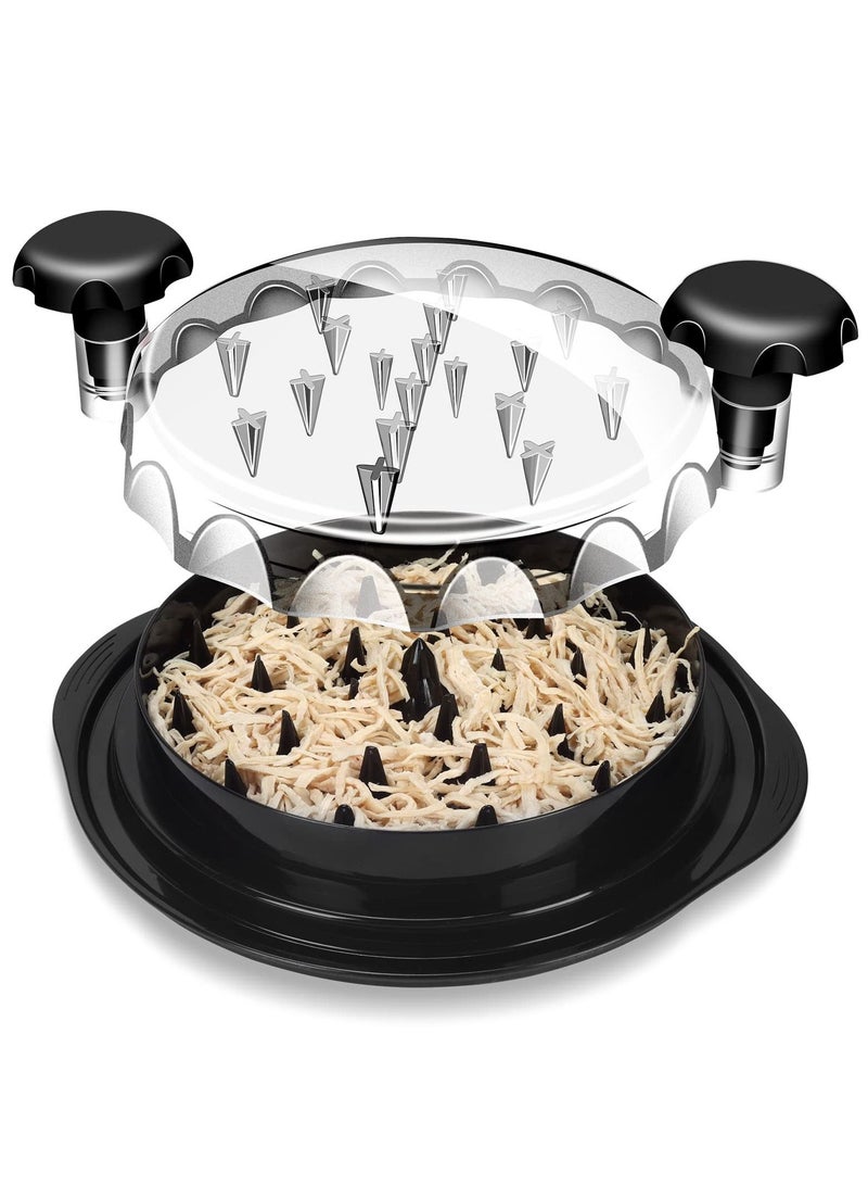 NIBEMINENT SYOSI Chicken Shredder, Professional Shredder Tool with Transparent Lid and Non-skid Base Meat for Kitchen (Black) - Image 1