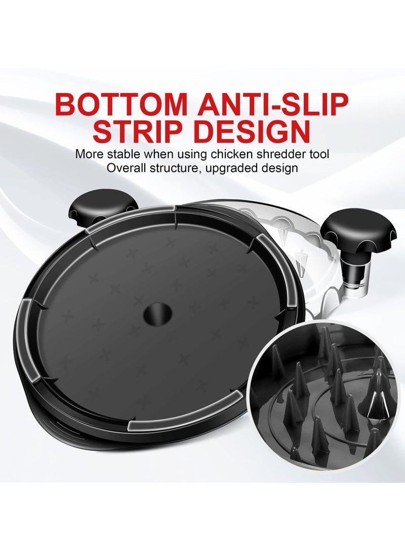 NIBEMINENT SYOSI Chicken Shredder, Professional Shredder Tool with Transparent Lid and Non-skid Base Meat for Kitchen (Black) - Image 4