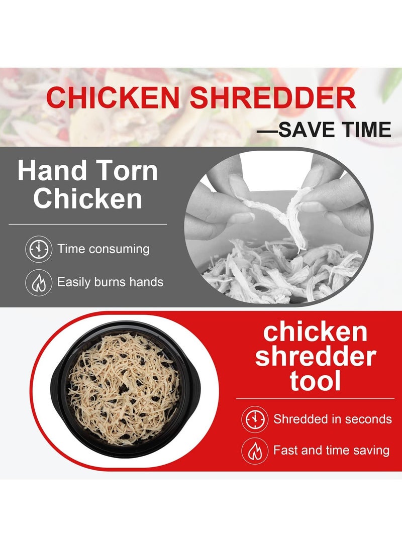 NIBEMINENT SYOSI Chicken Shredder, Professional Shredder Tool with Transparent Lid and Non-skid Base Meat for Kitchen (Black) - Image 3