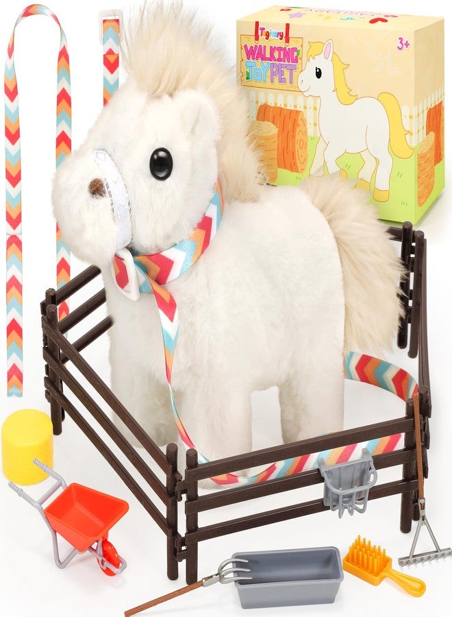 Tagitary Plush Toys Horse for Kids, Interactive Plush Toys with Leash,Can Make Sounds,Walk,and Wag Tail,Stuffed Horse Realistic Pet for Boys Girls - Image 1