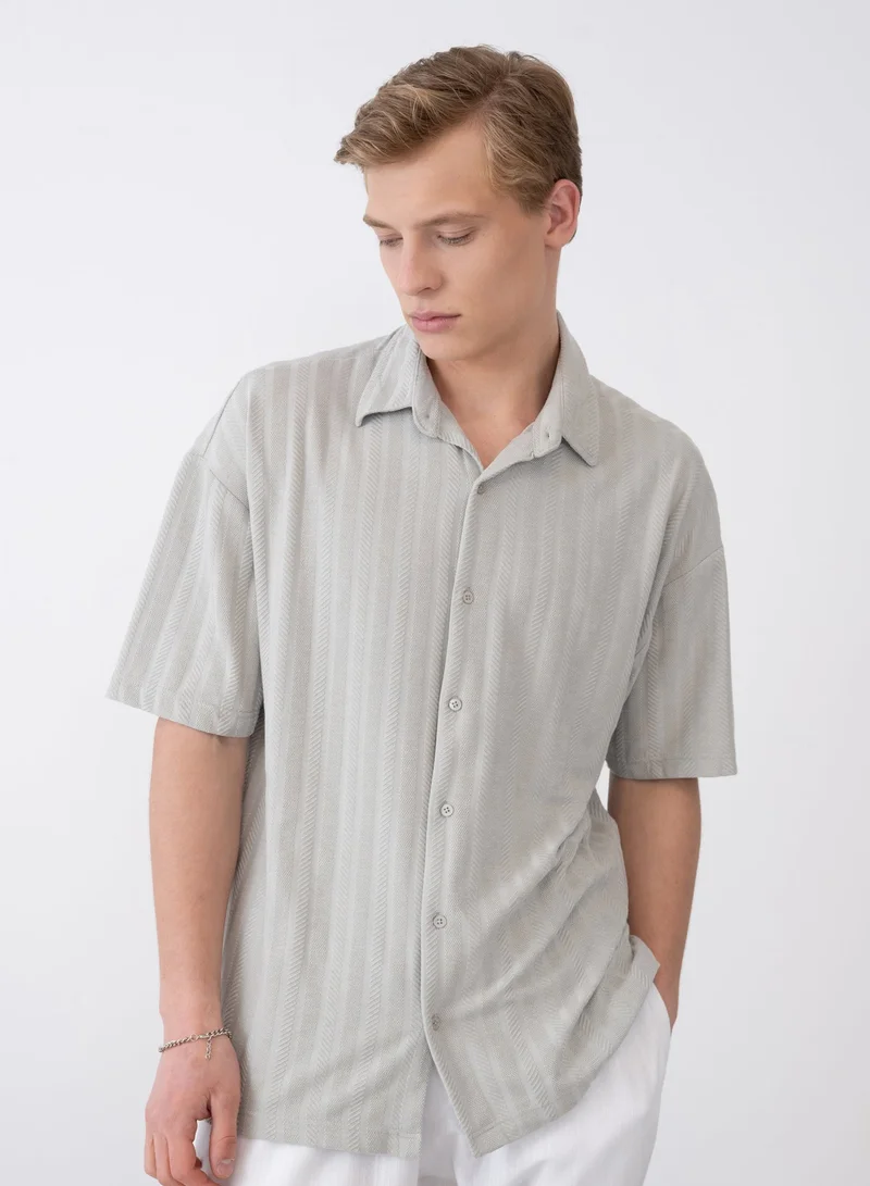 Marrakech Short Sleeves Casual Shirt for Men – Seafoam Grey