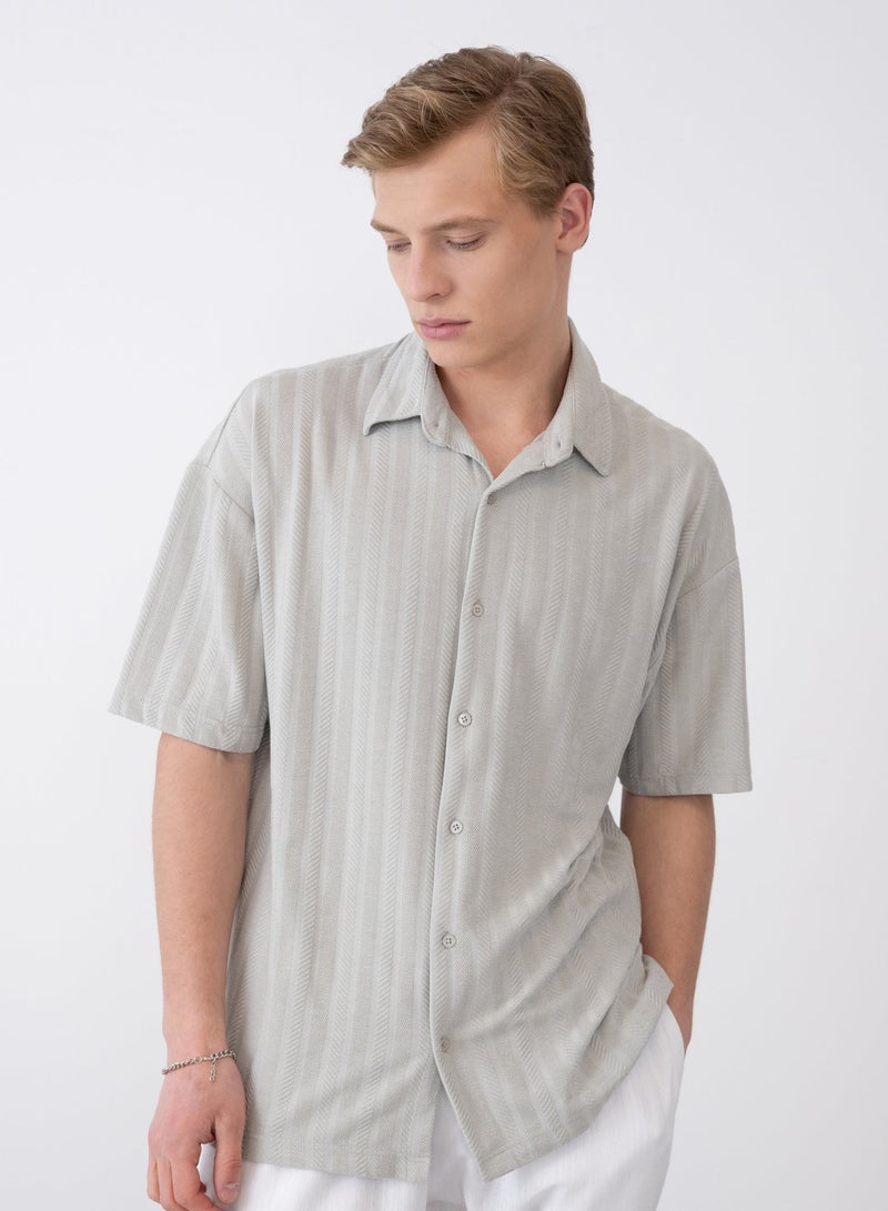 Marrakech Short Sleeves Casual Shirt for Men – Seafoam Grey - Image 2