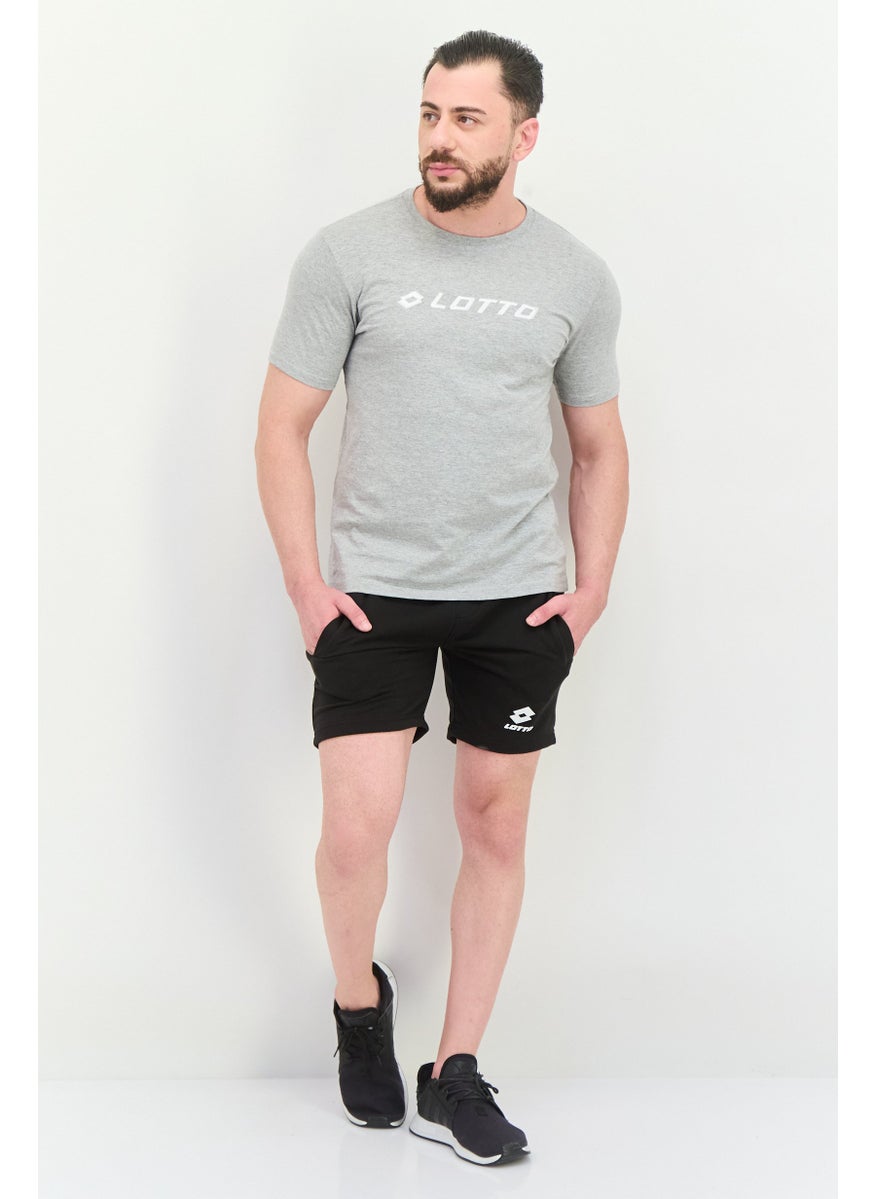 LOTTO Men Sportswear Fit Short Sleeve Outdoor T-Shirt, Grey  - Image 4