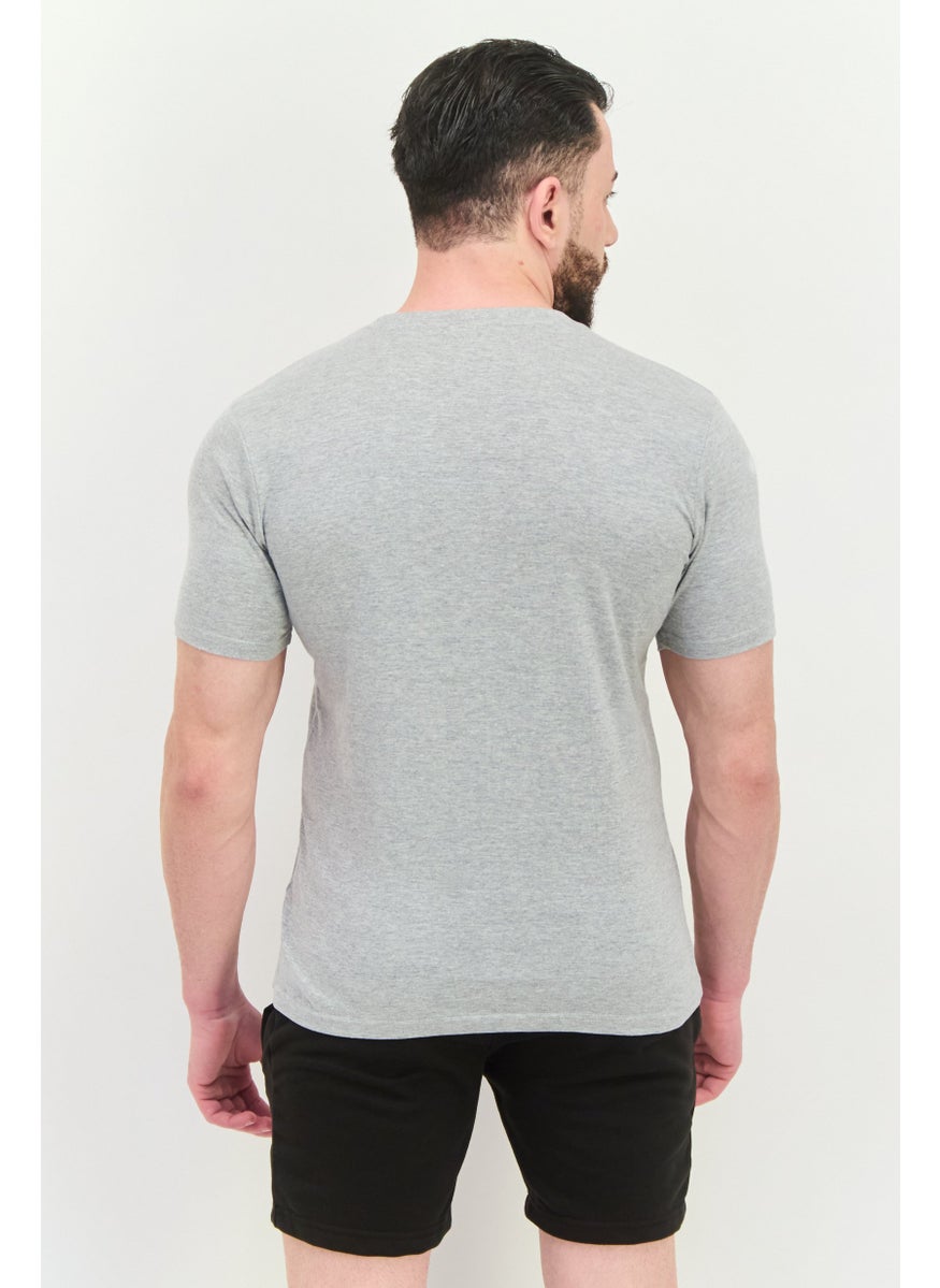 LOTTO Men Sportswear Fit Short Sleeve Outdoor T-Shirt, Grey  - Image 2
