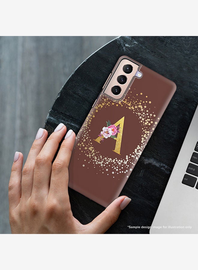 Stylizedd Monogram Slim Cover for Samsung Galaxy S21 Plus 5G Case Custom Initials Letter Floral Pattern Snap Series Mobile Cover Matte Alphabet  - B (Brown) - Image 2
