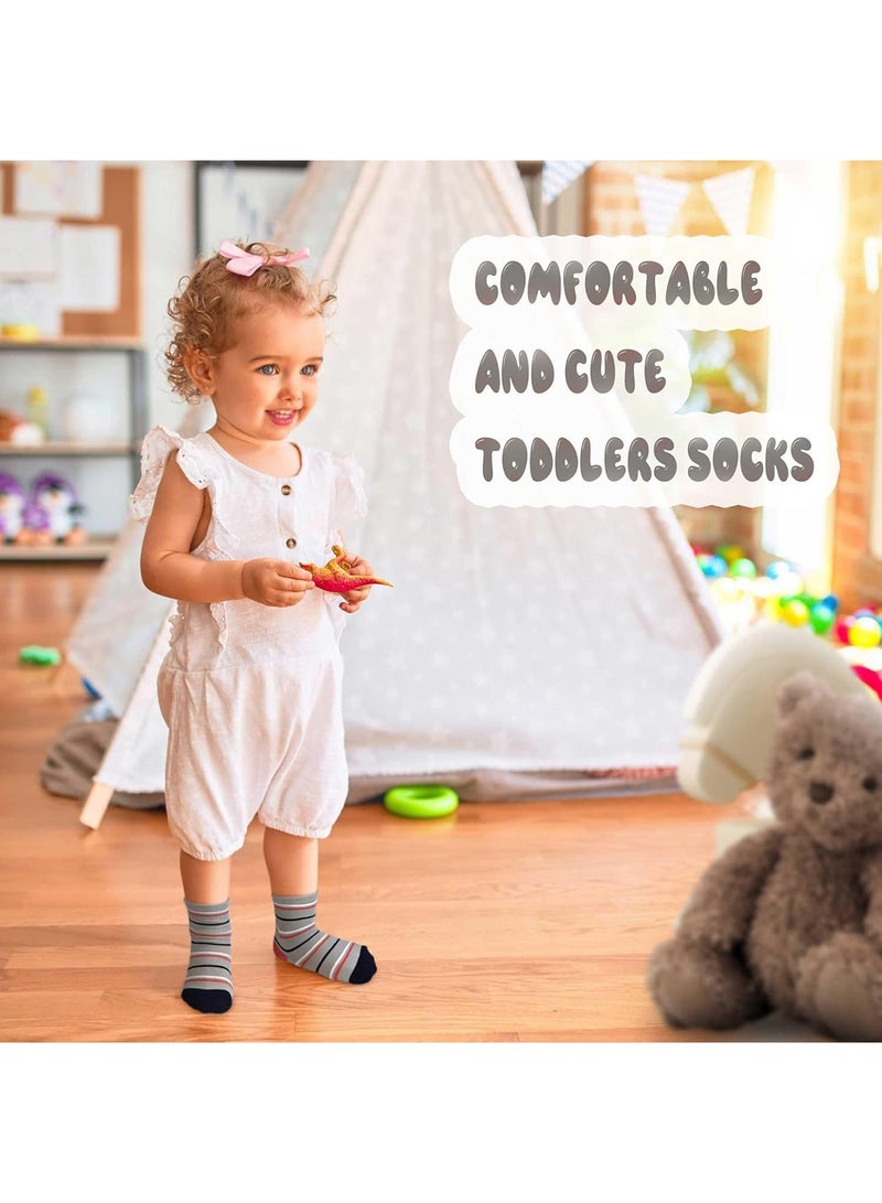 12 Pairs Baby Socks Of Cotton Non-Slip Striped Baby Boys Socks Multicolor  - Image 3