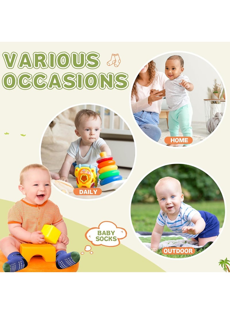 12 Pairs Baby Socks Of Cotton Non-Slip Striped Baby Boys Socks Multicolor  - Image 5