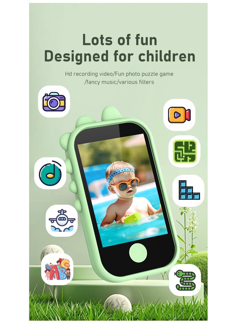 بلو فاير هاتف أطفال ذكي بشاشة لمس 2.8 بوصة HD، كاميرتين 300K، مشغل MP3، قصص تعليمية وألعاب، غطاء سيليكون على شكل وحيد القرن، بطارية قابلة للشحن 800mAh، هدية مثالية للأولاد والبنات من 3 إلى 12 سنة - Image 4