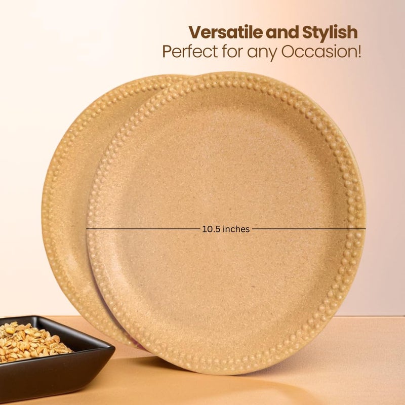 PACING GRASS Bamboo Eco Friendly 10.5 Spoon,Plate Large Lightweight, Durable Crockery for Daily Use | Plates, Bowls, Kullad, Katori, Tray, Spoons | Kitchen and Dining (6,6pcs) - Image 5