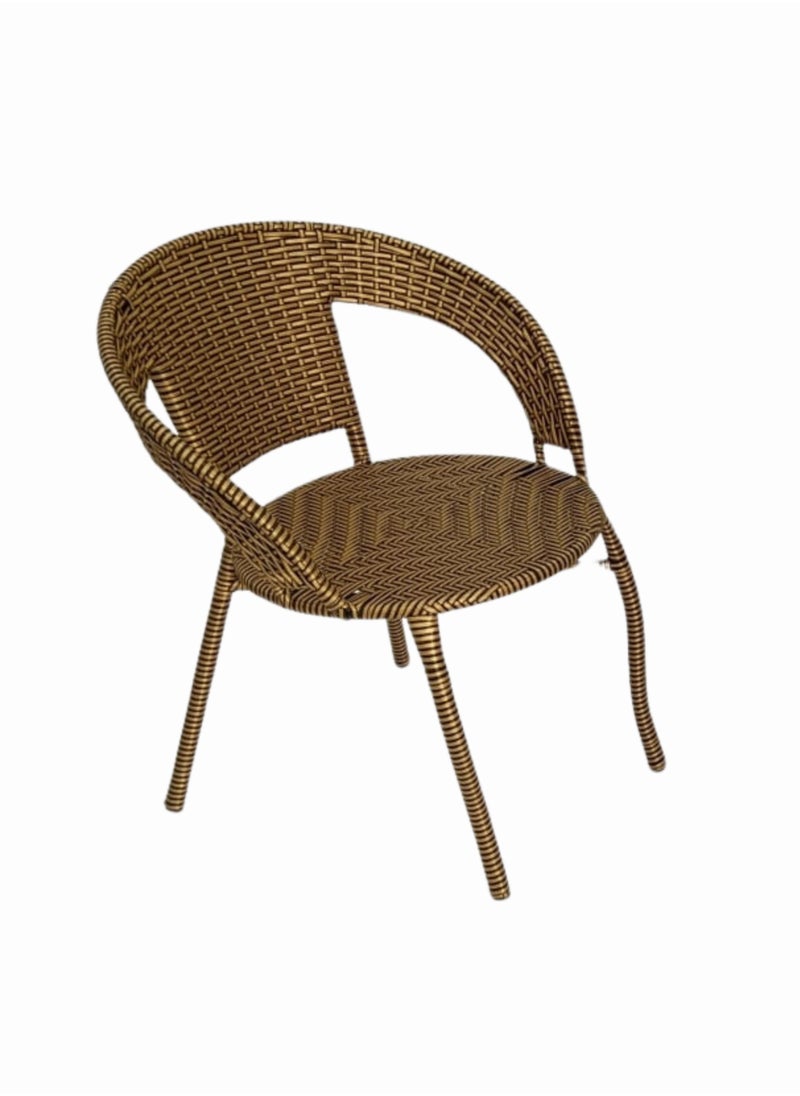 KARNAK Karnak 3-Pieces Patio Rattan Dinning Set Table with Wicker Glass Top Modern Coffee Table Waterproof Set Chairs for Home, Garden & Lawn, Outdoor Indoor, Beach, Kitchen, Dining Room, Office Color Gold  - Image 5