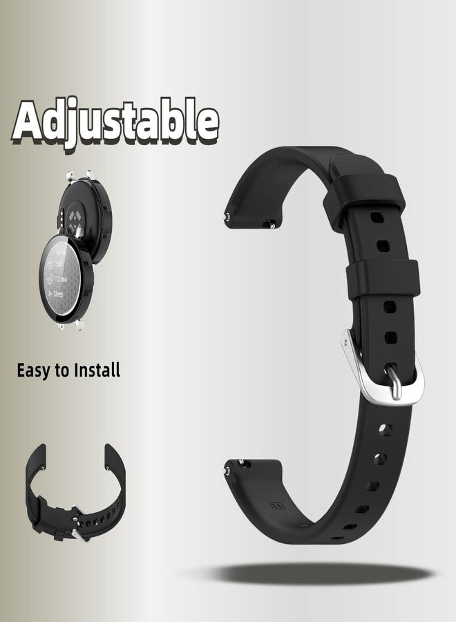 سوار وحافظة QHBAMD لساعة Garmin Lily 2، سوار سيليكون ناعم مع غطاء حماية كامل من البولي كربونات، سوار معصم بديل يسمح بمرور الهواء (أسود) - Image 5