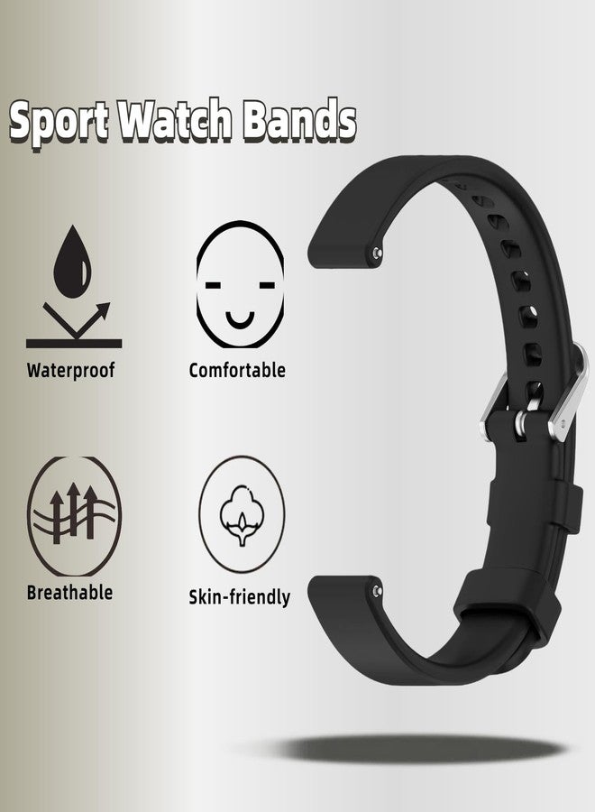 سوار وحافظة QHBAMD لساعة Garmin Lily 2، سوار سيليكون ناعم مع غطاء حماية كامل من البولي كربونات، سوار معصم بديل يسمح بمرور الهواء (أسود) - Image 3