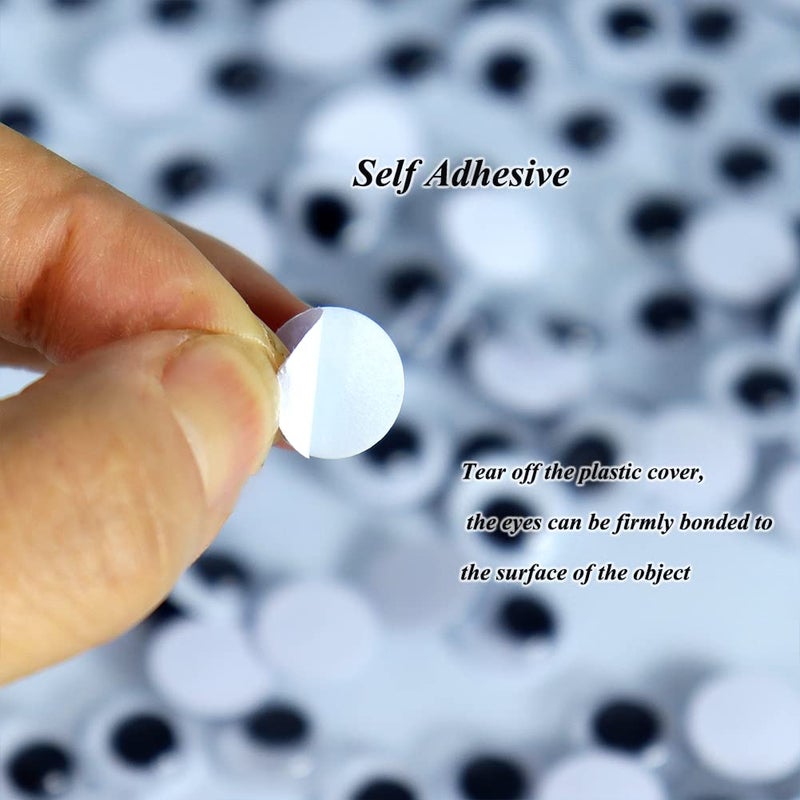 TrlaFy 240Pcs Googly Eyes with Self-Adhesive Black White Small Plastic Wiggle Stickers Eyes for Shcool DIY Crafts Projects, Halloween Christmas DIY Craft Decorations - Image 4