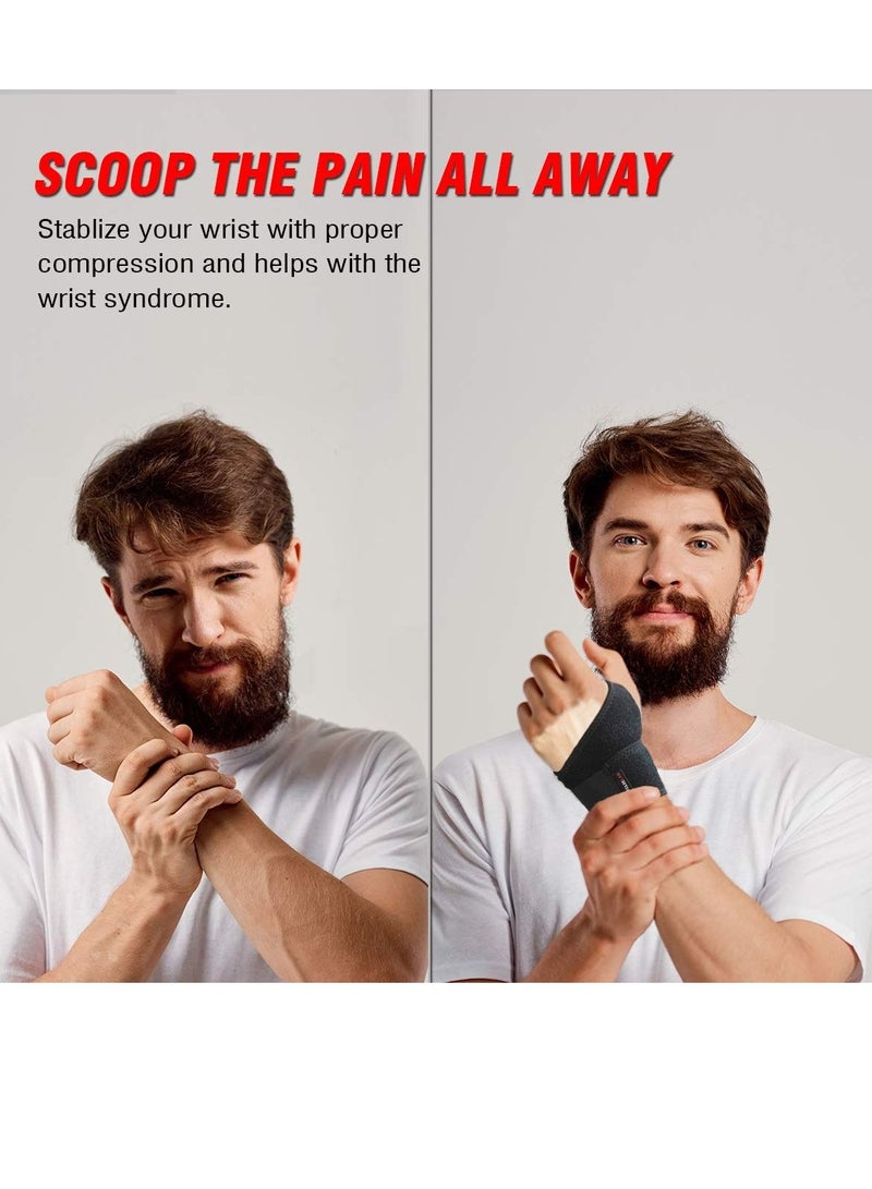 SYOSI دعامة المعصم لنفق الرسغ، دعامة مريحة وقابلة للتعديل لدعم المعصم لالتهاب المفاصل والتهاب الأوتار، لف المعصم للراحة من الألم، تناسب اليد اليسرى واليمنى - مفردة - Image 2