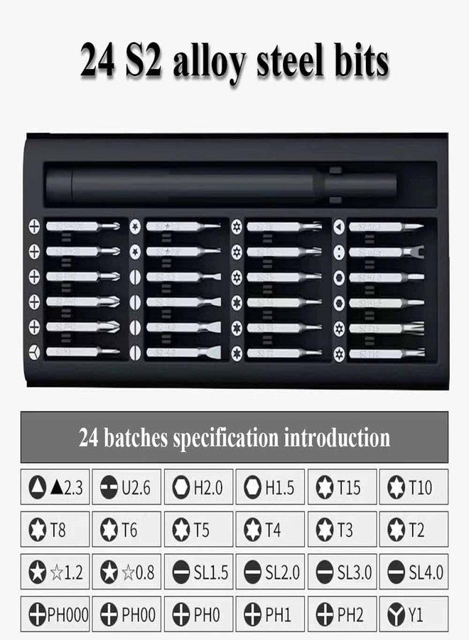 TGOPIT Precision Screwdriver Set, 24 in 1 Manual Screwdriver Tool Set, Magnetic Driver Bits Set, Magnetic Storage Box, Repair Tool Kit for Electronics, Computer, iPhone, Watch, Eyeglass - Image 2
