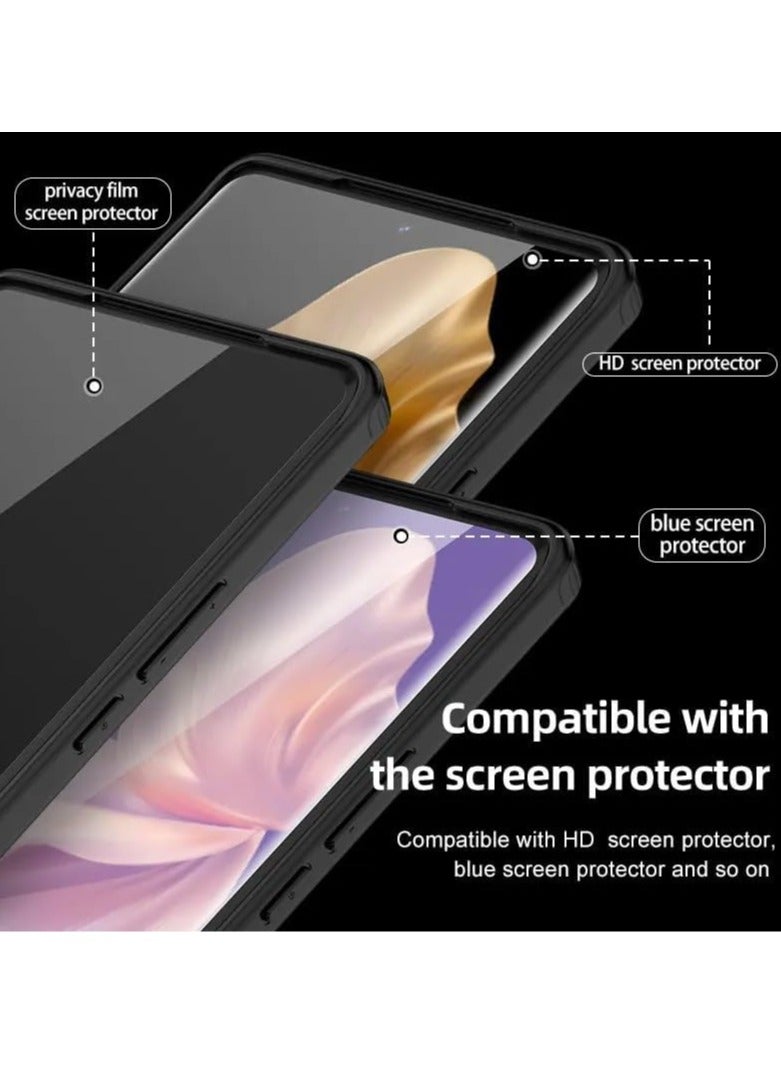 VKL Generic Vivo V30 5G Case High Protection Cover - Transparent Hard Back with Flexible Frame - Lightweight and Thin (Transparent - Black) - Image 2