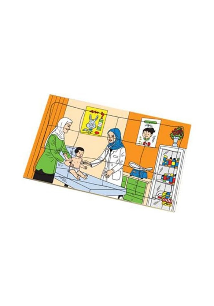 Edu Fun Arab Doctor Profession Puzzle Toy - Educational Wooden Puzzle for Kids