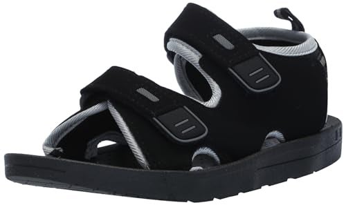 Skysole Boys Double Adjustable Strap Lightweight Sandals Black/Grey 5/6 US Toddler - Image 3
