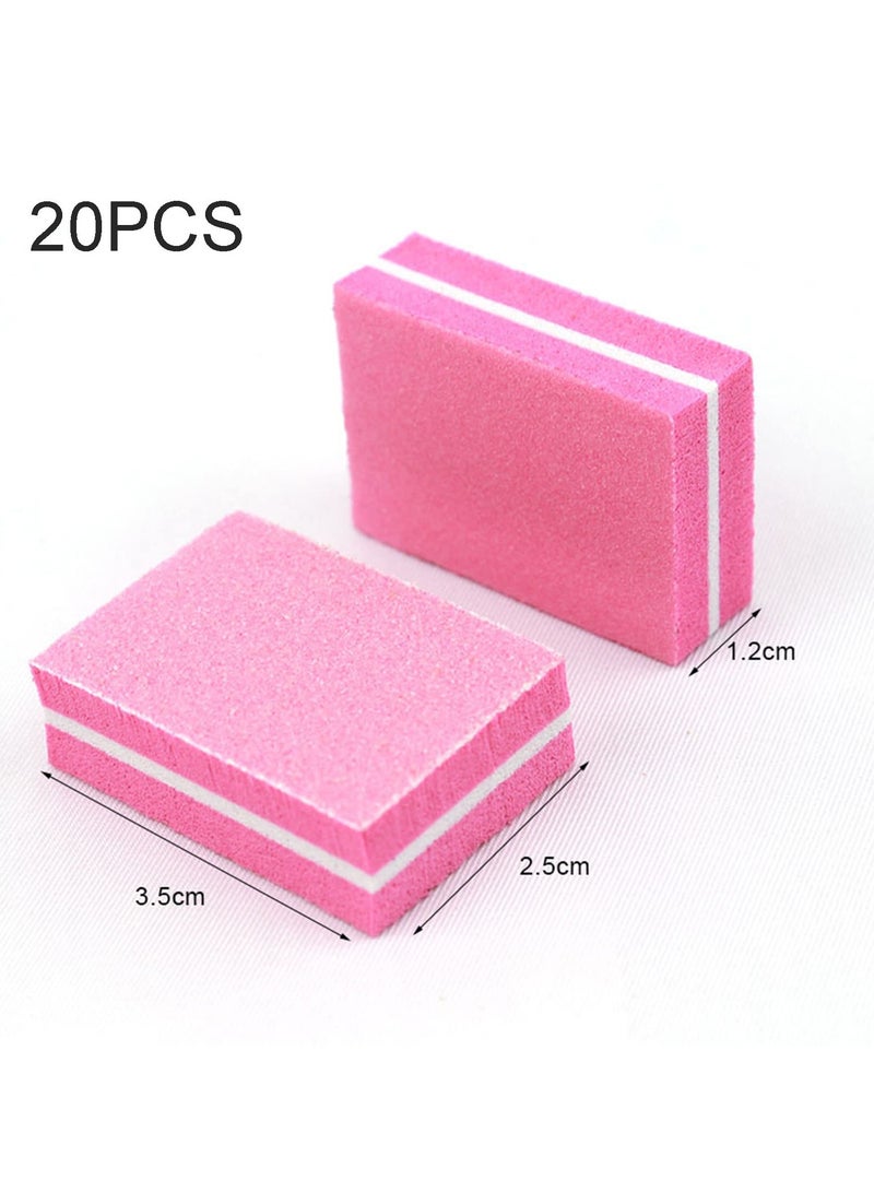 KHAJUL 20 PCS Nail Buffer Block, Professional Nail Sanding Blocks for Gel Natural Nails, Buffer Sanding Block Nail Art Tool for Salon Home Use (Pink) - Image 3
