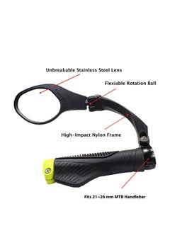 SYOSI Handlebar Bike Mirror Stainless Steel Mirror Bicycle Rearview Mirror HF - MR081 (Left) Upgraded Bike Mirror Handlebar Mount Set Great for Bike  - Image 2
