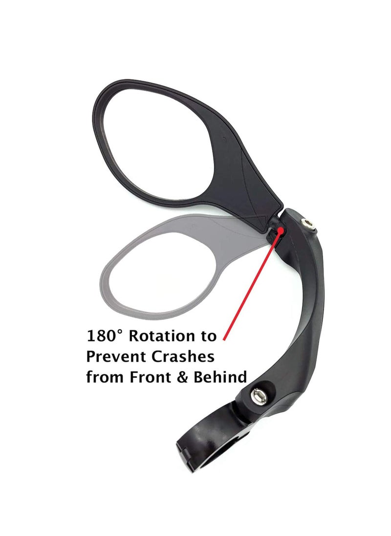 SYOSI Handlebar Bike Mirror Stainless Steel Mirror Bicycle Rearview Mirror HF - MR081 (Left) Upgraded Bike Mirror Handlebar Mount Set Great for Bike  - Image 4